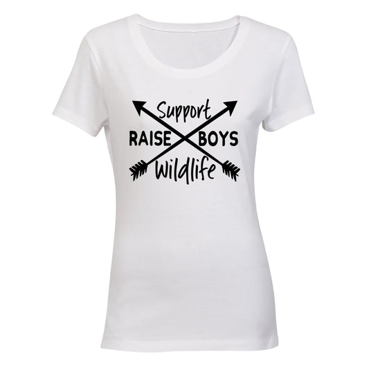 Support Wildlife - Raise Boys - Arrows - Ladies - T-Shirt - BuyAbility South Africa