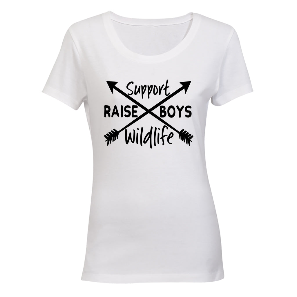Support Wildlife - Raise Boys - Arrows - Ladies - T-Shirt - BuyAbility South Africa
