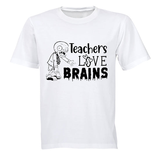 Teachers Love Brains - Valentine - Adults - T-Shirt - BuyAbility South Africa