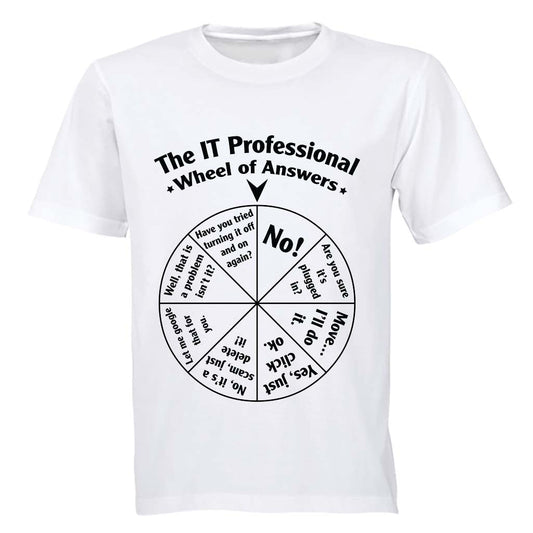The IT Professional - Wheel of Answers - Adults - T-Shirt - BuyAbility South Africa