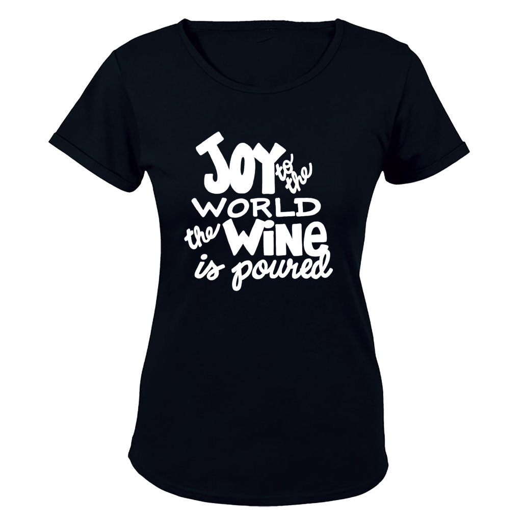 The Wine is Poured - Christmas - Ladies - T-Shirt - BuyAbility South Africa
