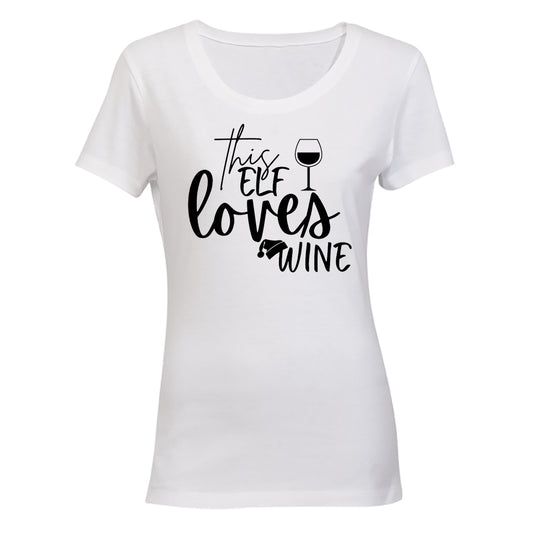 This Elf Loves Wine - Christmas - Ladies - T-Shirt - BuyAbility South Africa