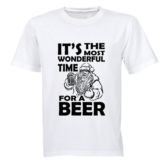 Time for a Beer - Christmas - Adults - T-Shirt - BuyAbility South Africa