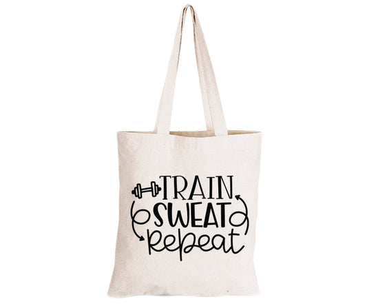 Train. Sweat. Repeat - Eco-Cotton Natural Fibre Bag - BuyAbility South Africa