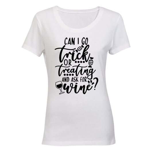 Trick or Wine - Halloween - Ladies - T-Shirt - BuyAbility South Africa