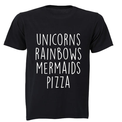 Unicorns - Rainbows - Mermaids - Pizza - Adults - T-Shirt - BuyAbility South Africa