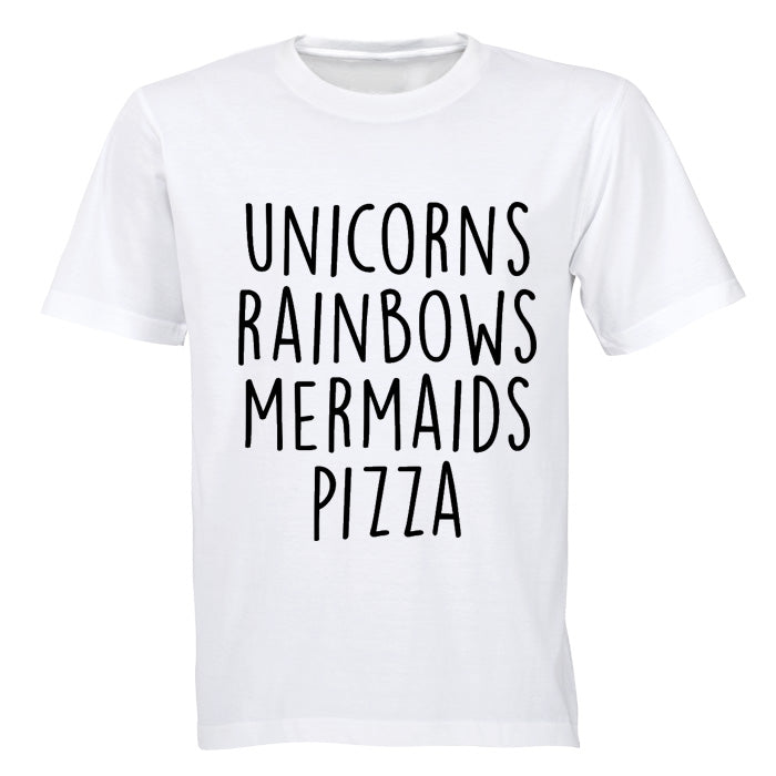Unicorns - Rainbows - Mermaids - Pizza - Adults - T-Shirt - BuyAbility South Africa