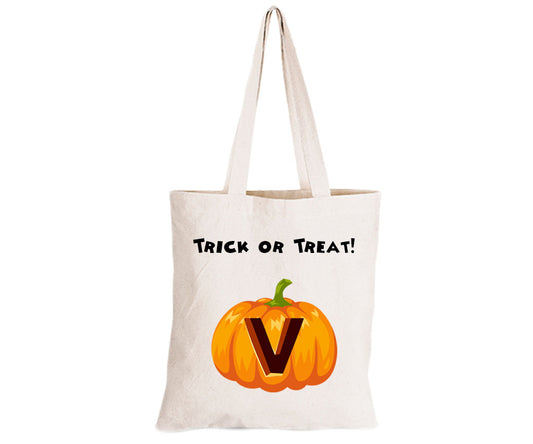 V - Halloween Pumpkin - Eco-Cotton Trick or Treat Bag - BuyAbility South Africa