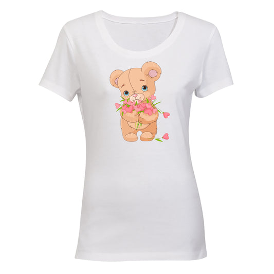 Valentine Flowers Teddy - Ladies - T-Shirt - BuyAbility South Africa