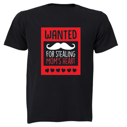 Wanted for Stealing Mom's Heart - Valentine - Kids T-Shirt - BuyAbility South Africa