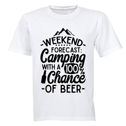 Weekend Forecast - Camping & Beer - Adults - T-Shirt - BuyAbility South Africa