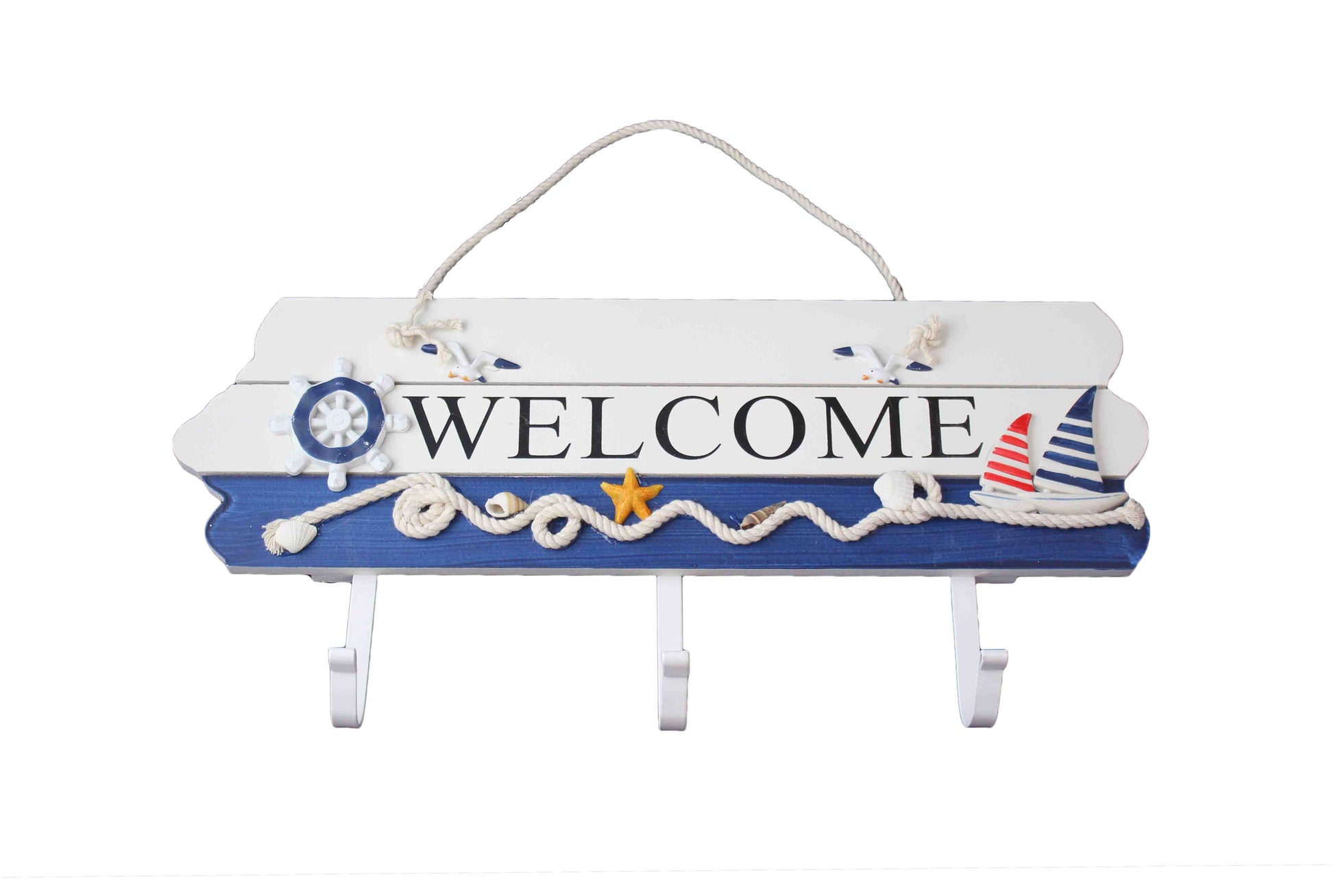 Welcome Sign with Coat Hooks - BuyAbility