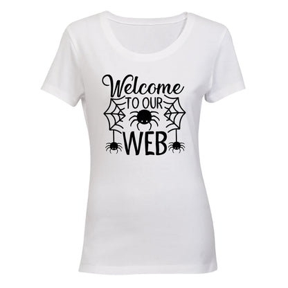 Welcome To Our Web - Halloween - Ladies - T-Shirt - BuyAbility South Africa