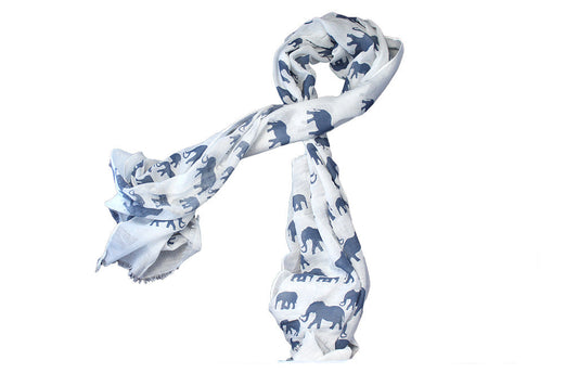 Scarf Print - Elephant - White - BuyAbility South Africa