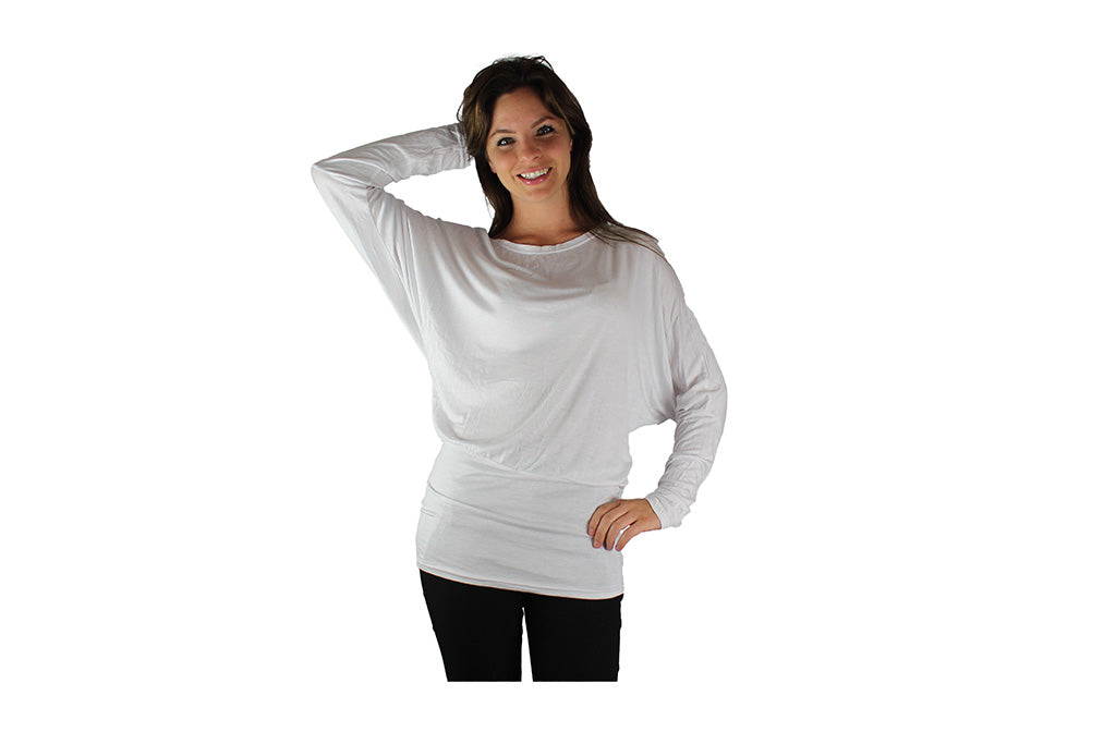 White Long Sleeve Top With Lace Backing - BuyAbility