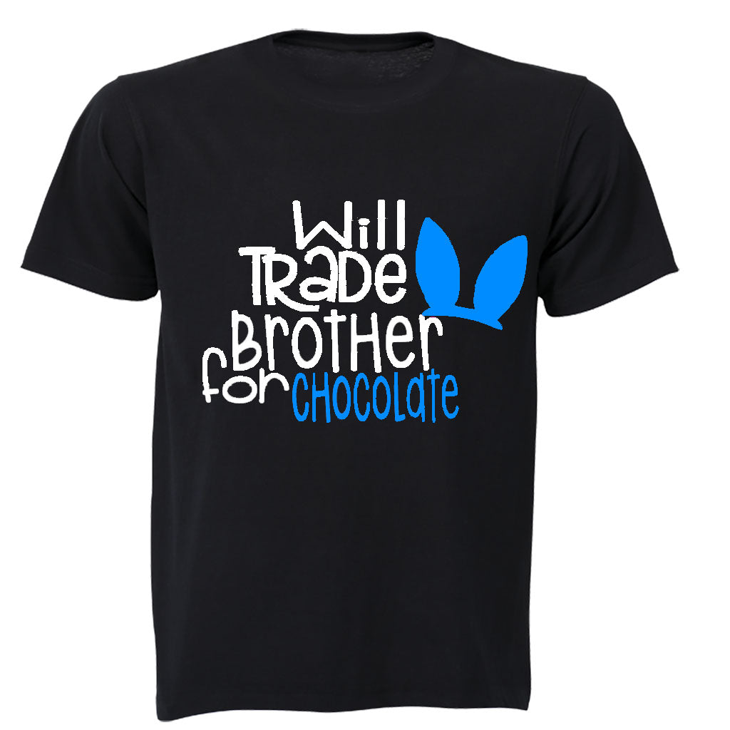 Will Trade Brother for Chocolate - Blue - Kids T-Shirt - BuyAbility South Africa