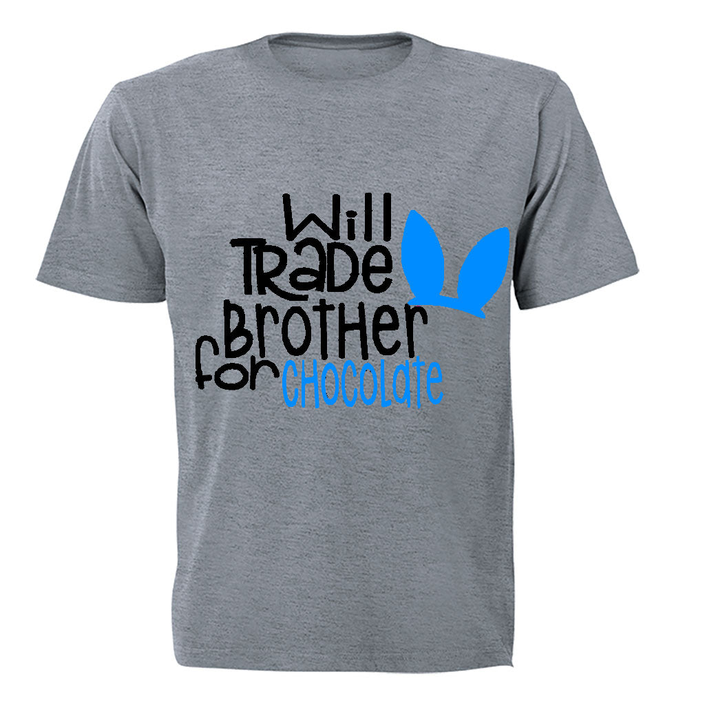 Will Trade Brother for Chocolate - Blue - Kids T-Shirt - BuyAbility South Africa