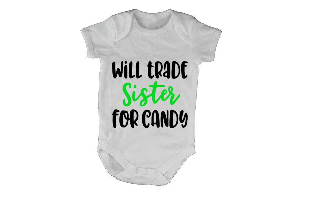 Will Trade Sister for Candy - Halloween - Baby Grow - BuyAbility South Africa