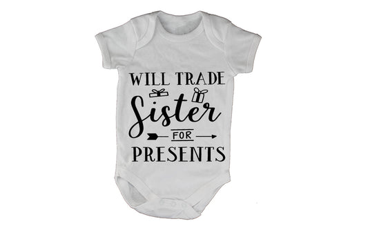 Will Trade Sister for Presents - Christmas Arrow - Baby Grow - BuyAbility South Africa