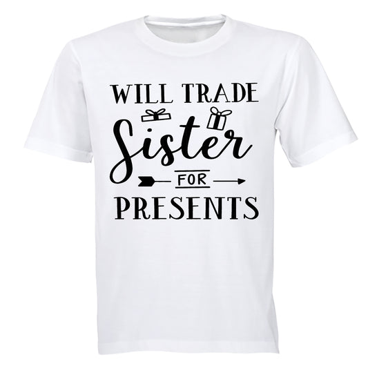 Will Trade Sister for Presents - Christmas Arrow - Kids T-Shirt - BuyAbility South Africa