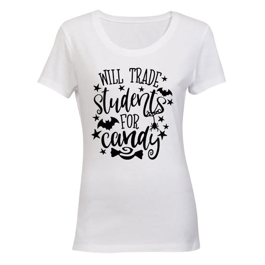 Trade Students for Candy - Halloween - Ladies - T-Shirt - BuyAbility South Africa