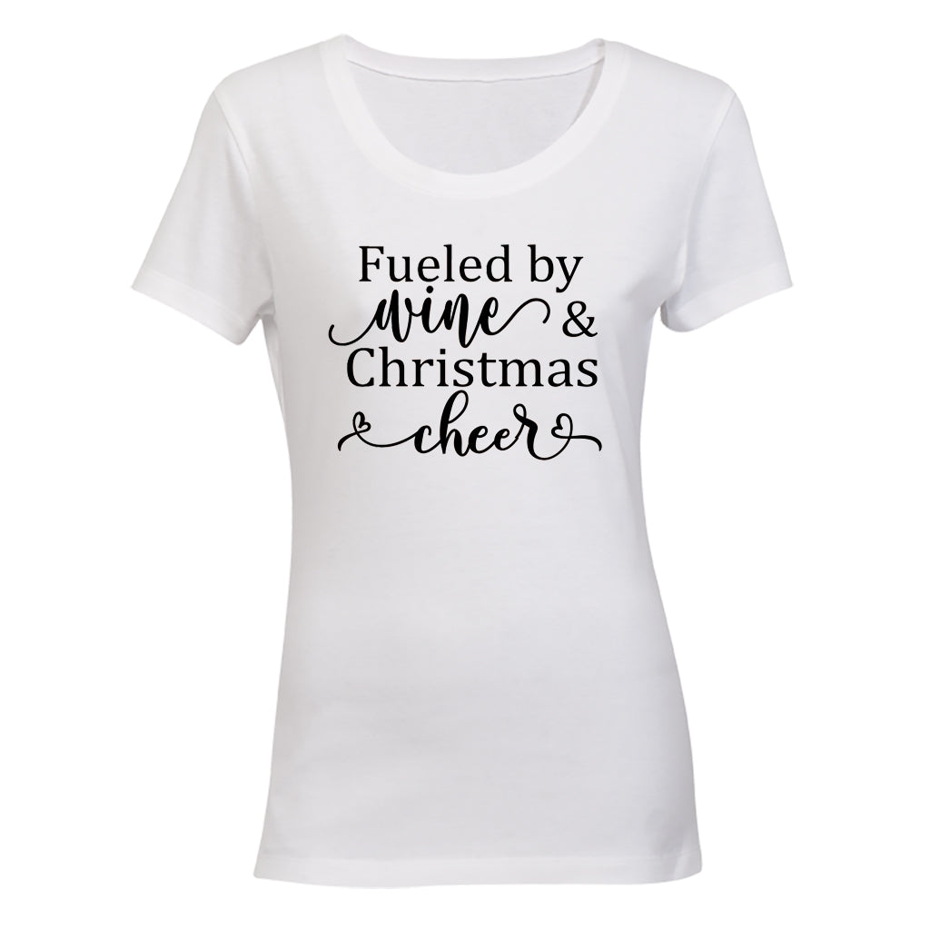 Wine and Christmas Cheer - Ladies - T-Shirt - BuyAbility South Africa