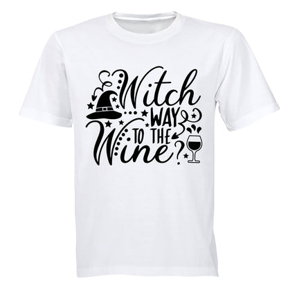 Witch Way To The WINE - Halloween - Adults - T-Shirt - BuyAbility South Africa