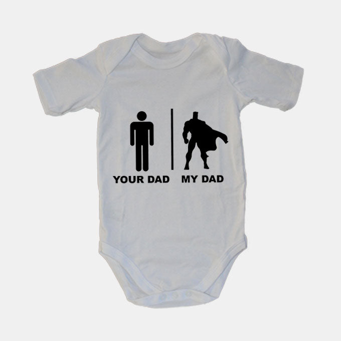 Your Dad vs. My Dad - Superhero - Baby Grow