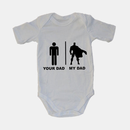Your Dad vs. My Dad - Superhero - Baby Grow