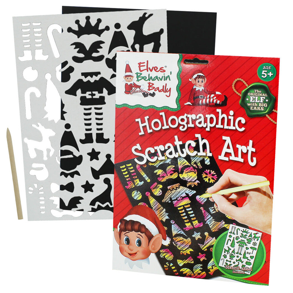 Christmas Elf - Holographic Scratch Art