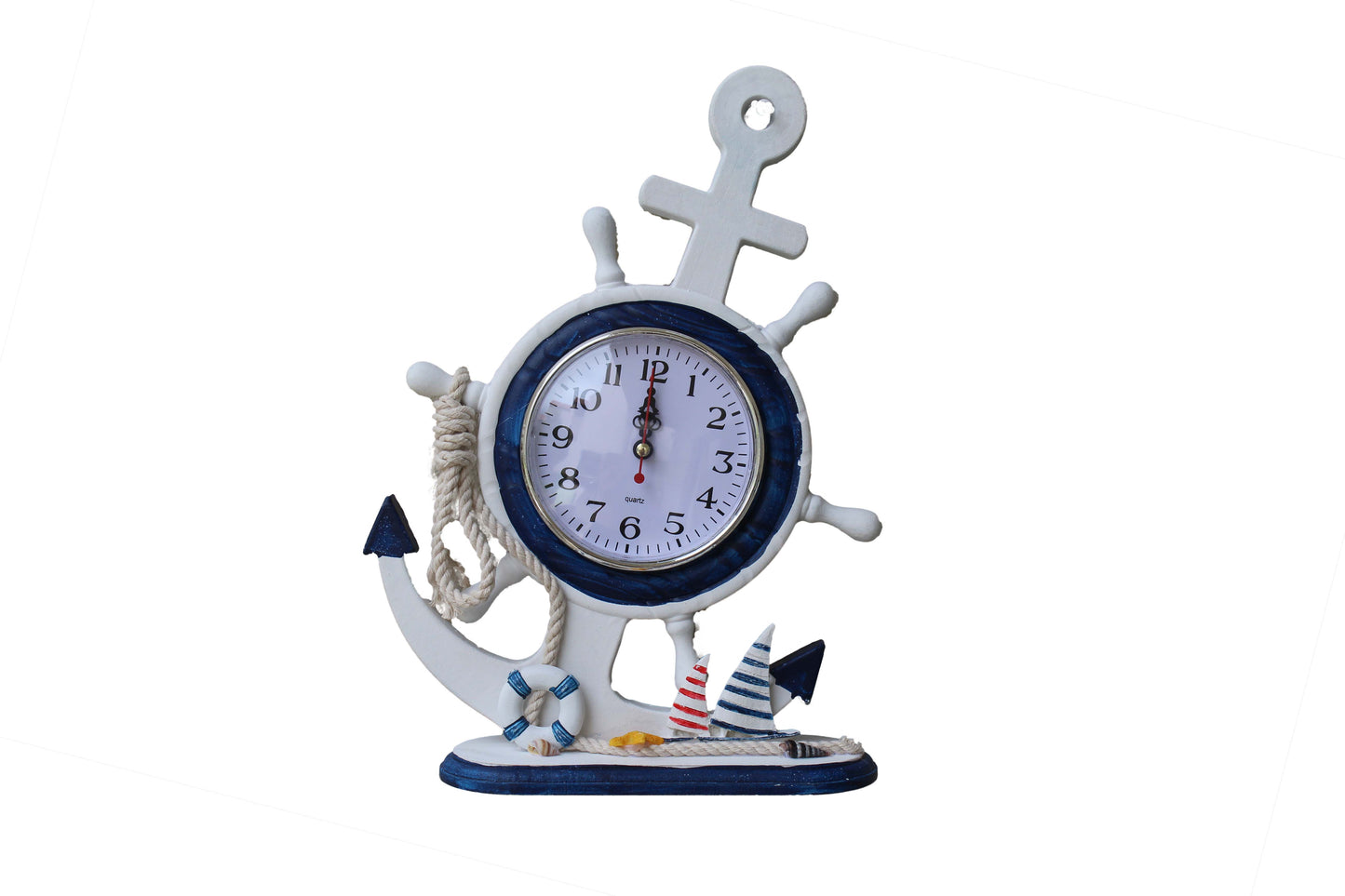 Nautical Standing Clock with Sailing Boats & Life Saver - BuyAbility South Africa