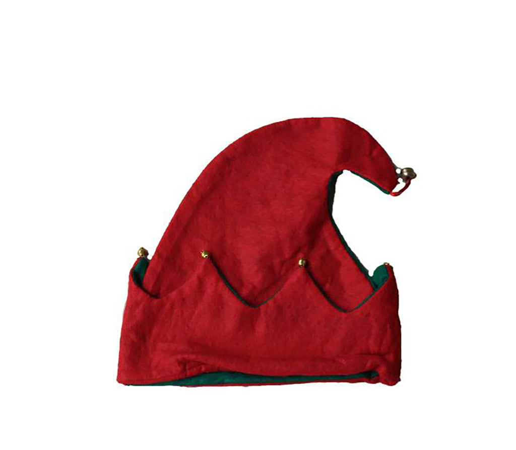 Red and Green Bell Elf Hat (280mm in Height) - BuyAbility