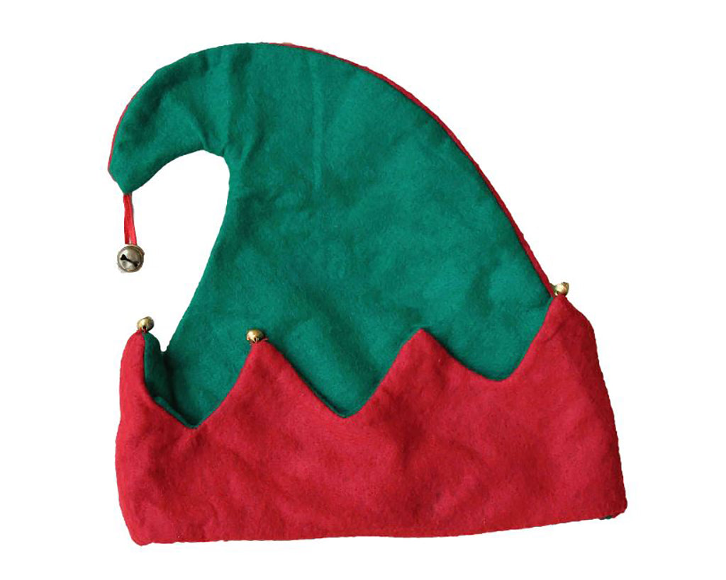 Red and Green Bell Elf Hat (280mm in Height) - BuyAbility