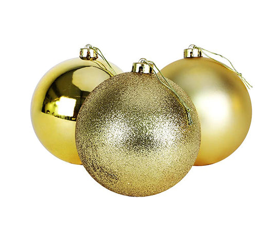 Large Gold Baubles - Set of 9 - Christmas