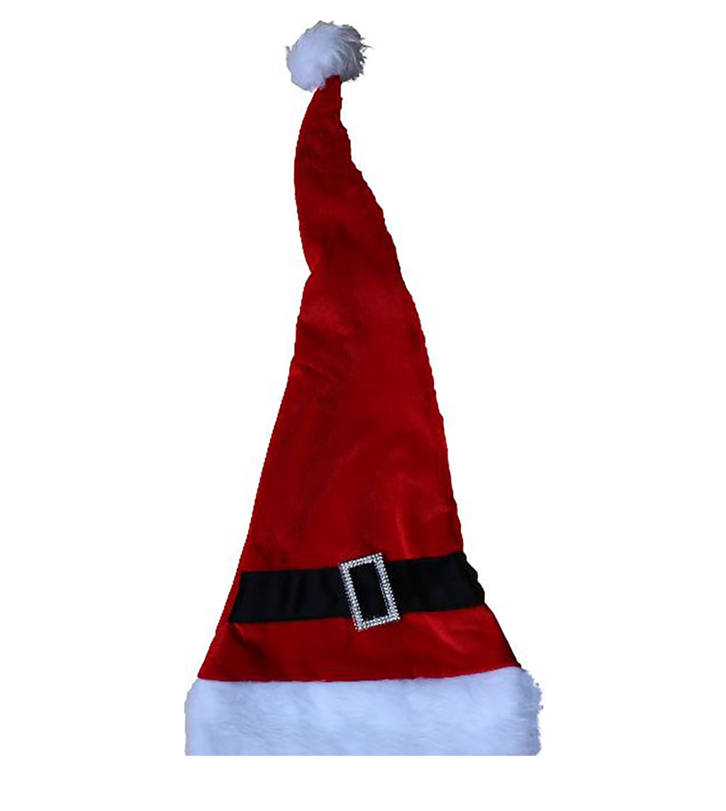 Large Red Santa Clause Hat with Santa Belt (650mm in Height) - BuyAbility