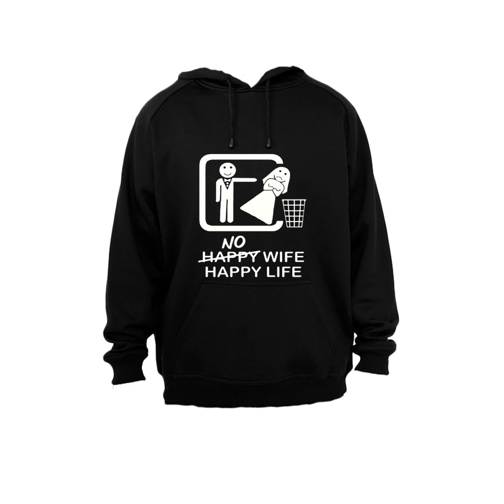 No Wife - Happy Life - Hoodie - BuyAbility South Africa