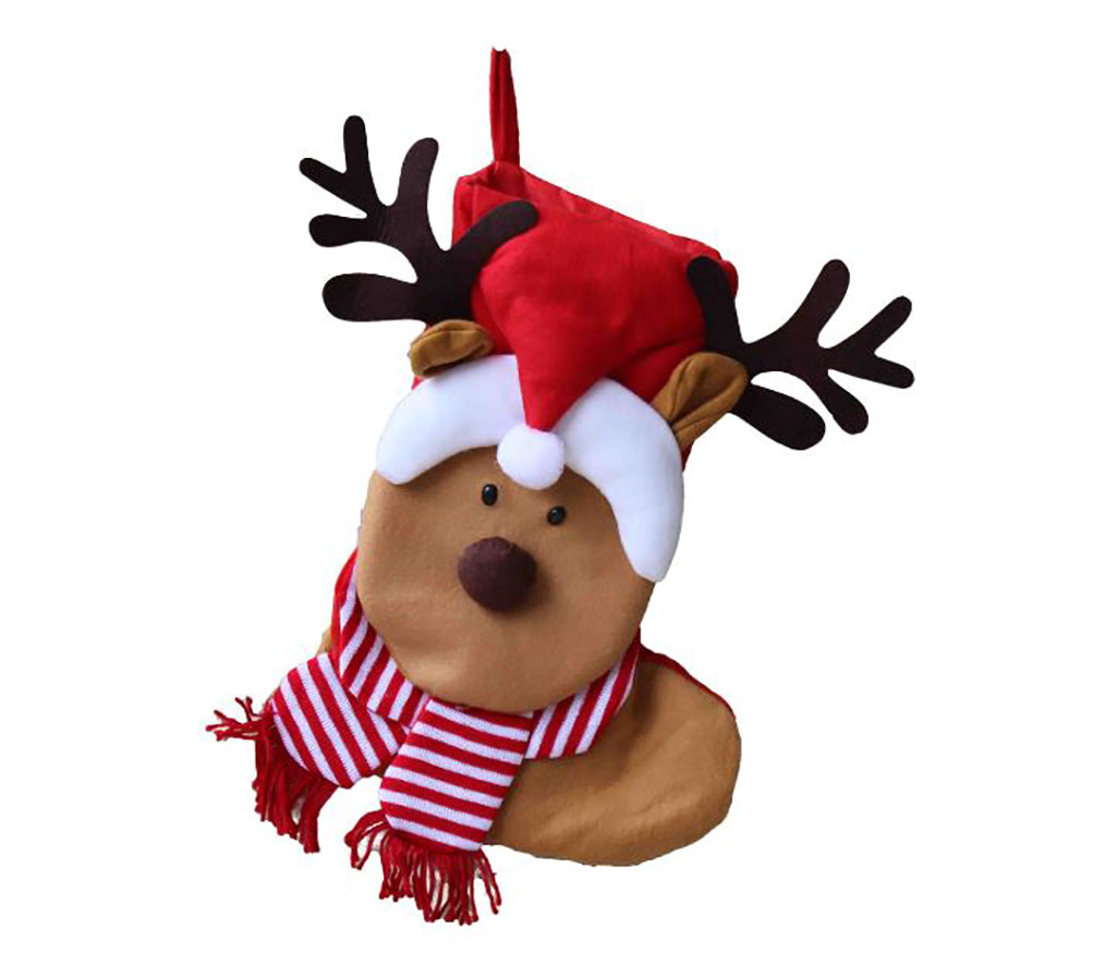 Reindeer Christmas Stocking (440mm x 300mm) - BuyAbility