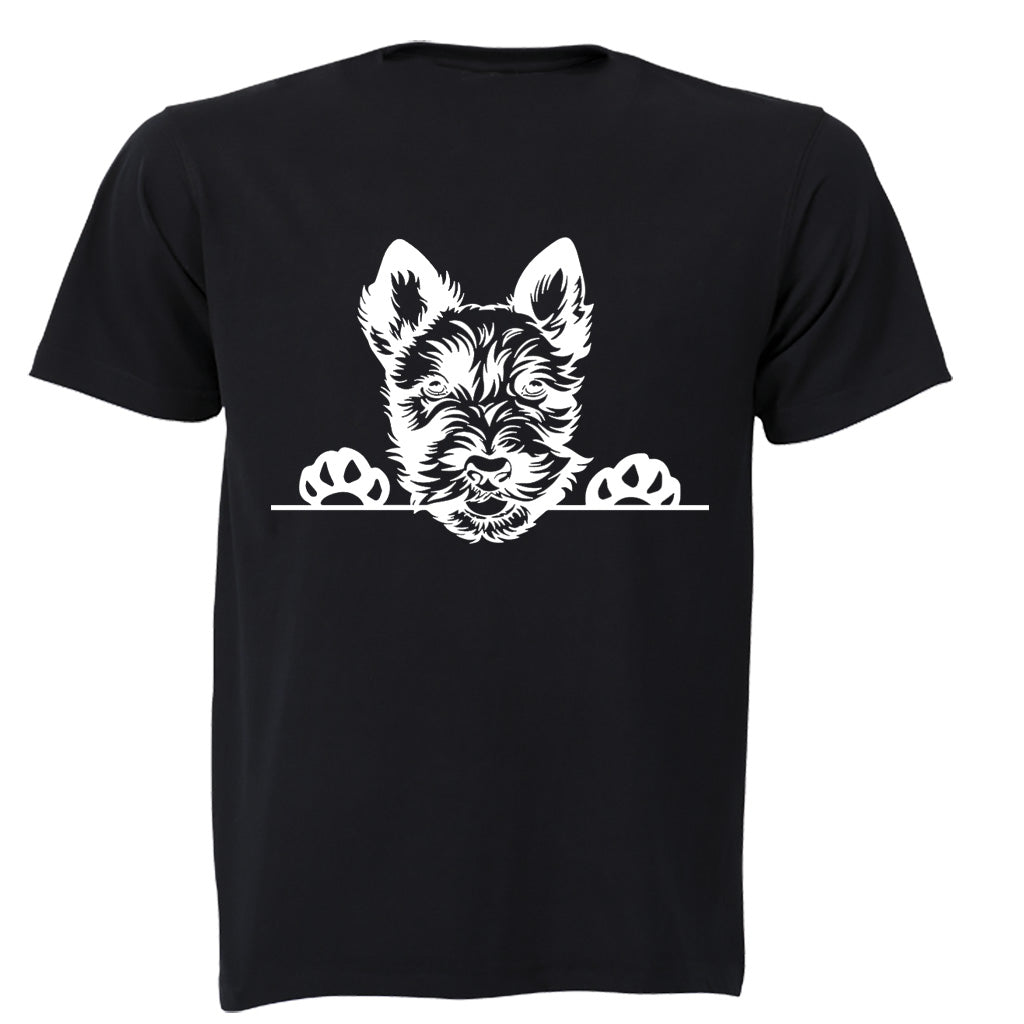 Scottish Terrier - Peeking Dog - Adults - T-Shirt - BuyAbility South Africa