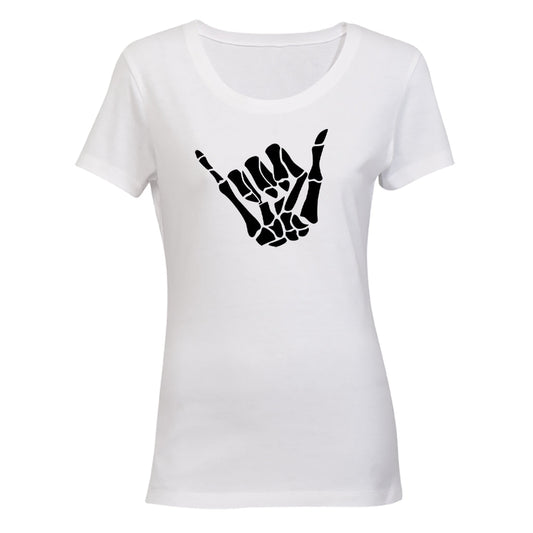 Shaka Skeleton Hand - Halloween - Ladies - T-Shirt - BuyAbility South Africa