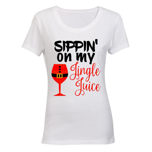 Sippin on my Jingle Juice - Christmas - Ladies - T-Shirt - BuyAbility South Africa