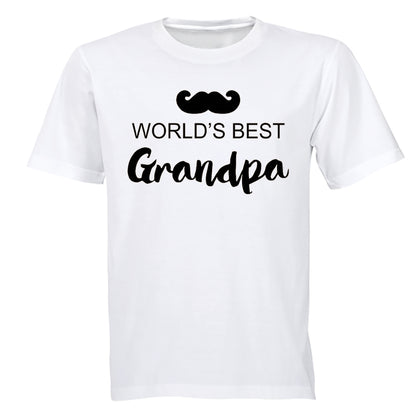 World's Best Grandpa - Mustache - Adults - T-Shirt - BuyAbility South Africa